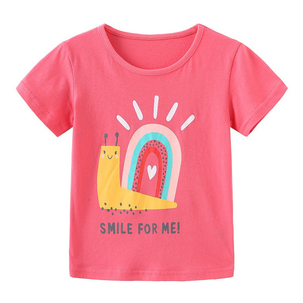 aminibi- Girls Summer Snail T-Shirt