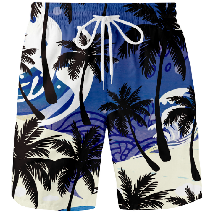 aminibi- Men's Blue summer  Beach Shorts