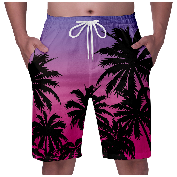 aminibi- Men's Coconut Palm Beach Shorts