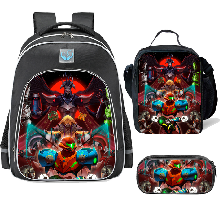 aminibi- Metroid Dread School backpack Lunch Bag Pencil Case