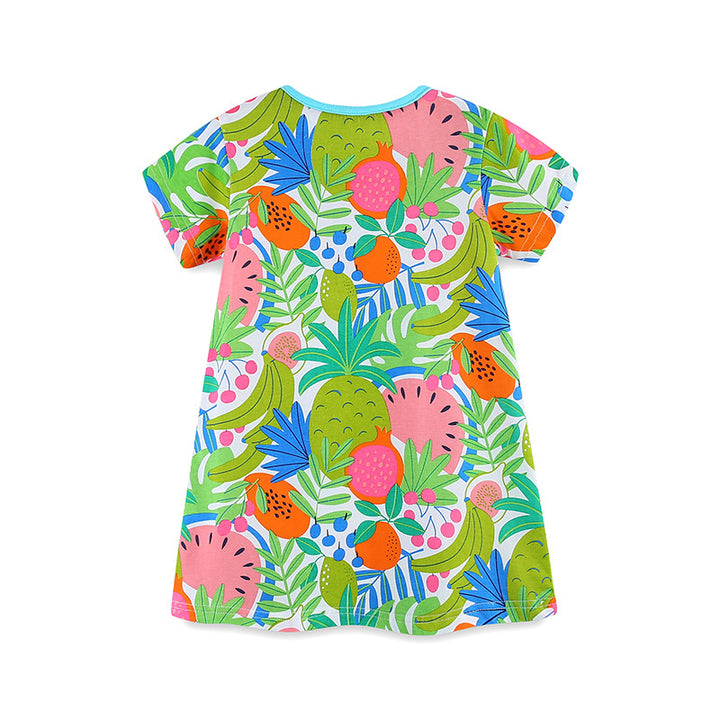aminibi- Toddler Girl  Summer Fruit Print Dress