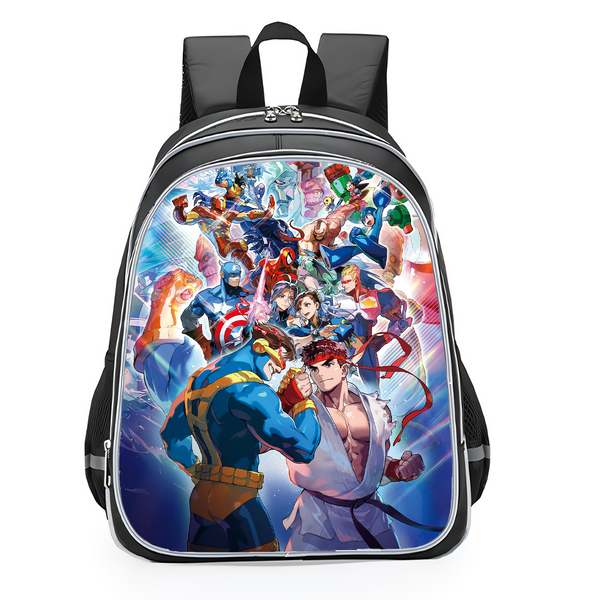 Street Fighter  Super Heroes Black Backpack