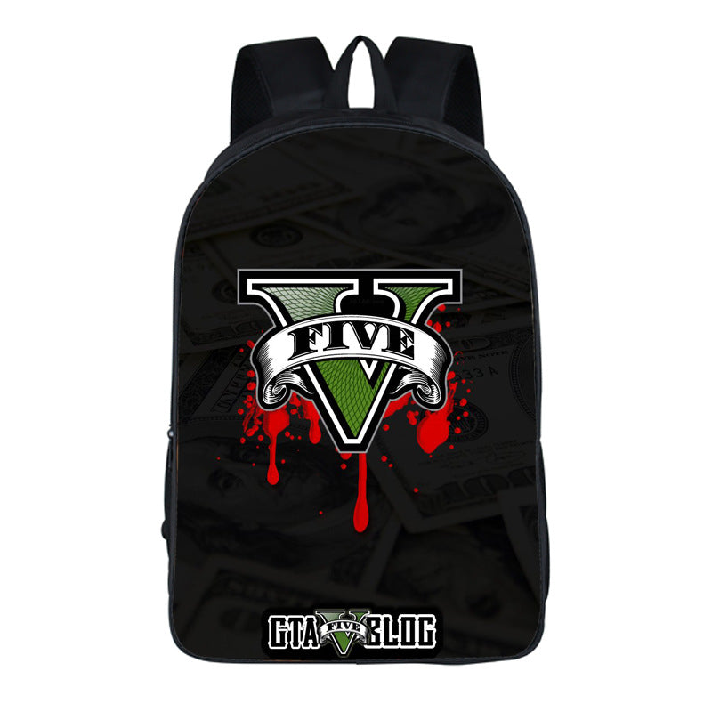 aminibi- GTA5 Backpack for Kids Go To School