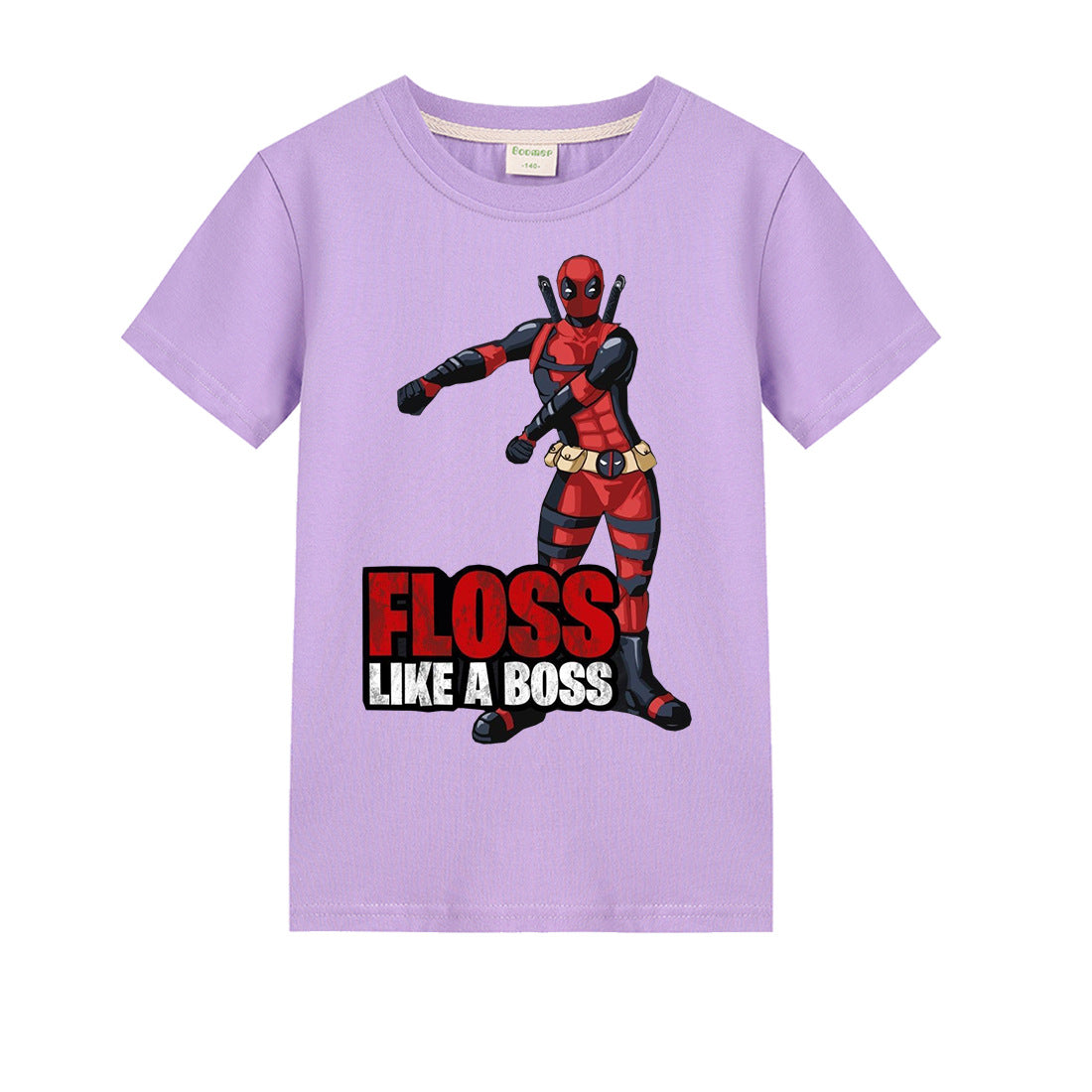 aminibi- Kids Deadpool  Floss Like a boss printing Short sleeve shirt