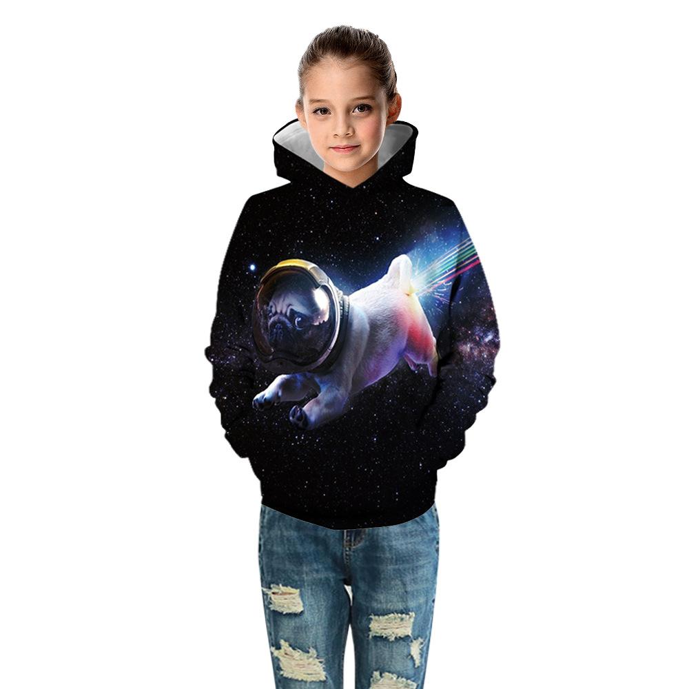 aminibi- Kids Galaxy space pug Hoodie Unisex Sweatshirt