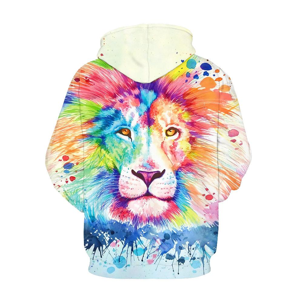 aminibi- Tie-dye  Lion Printed Hoodie