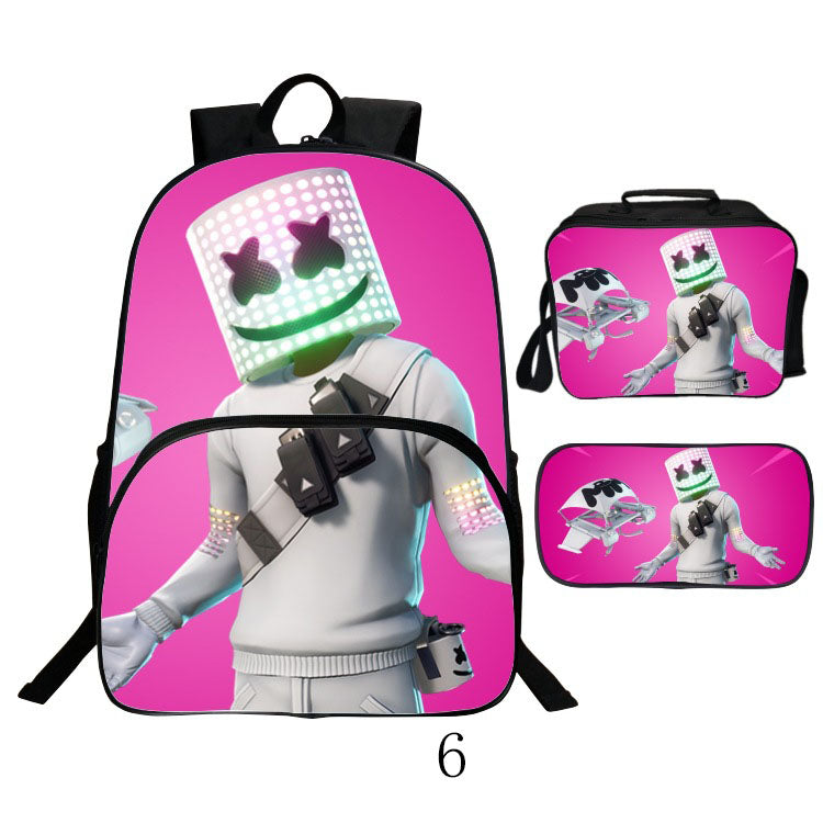 aminibi- Dj Marshmello  Kids 16 Inch Oxford Backpack Lunch Bag And Pencil Case 3 in 1|nfgoods