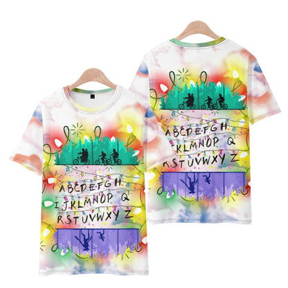 aminibi- 26 Letters Tie-dye Style T-shirt