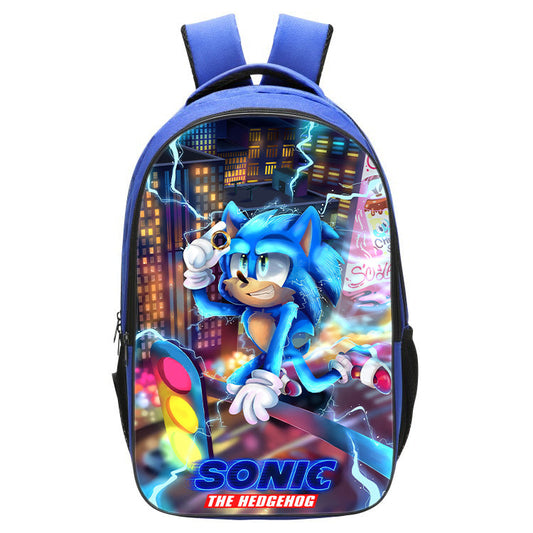 aminibi- Sonic The Hedgehog   Blue Backpack  For School