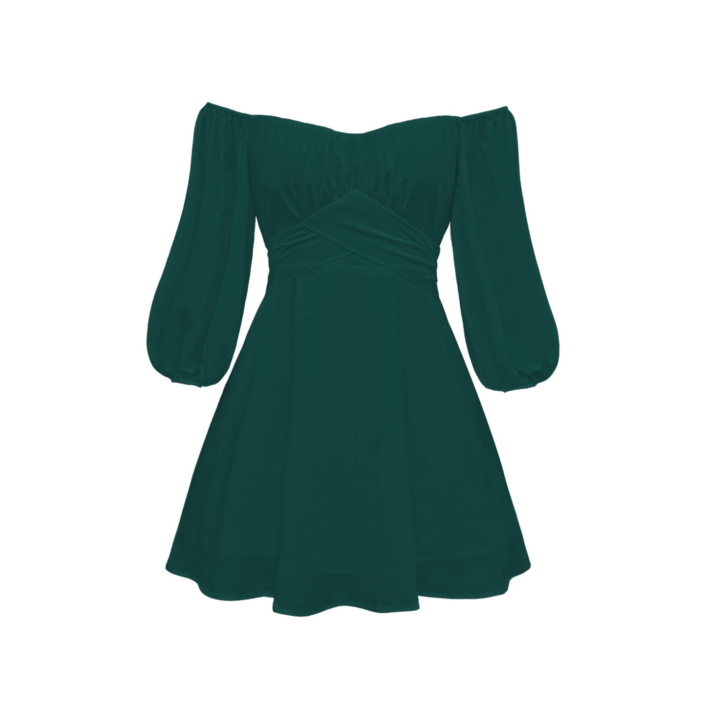 aminibi- Solid Color Off Shoulder Dress
