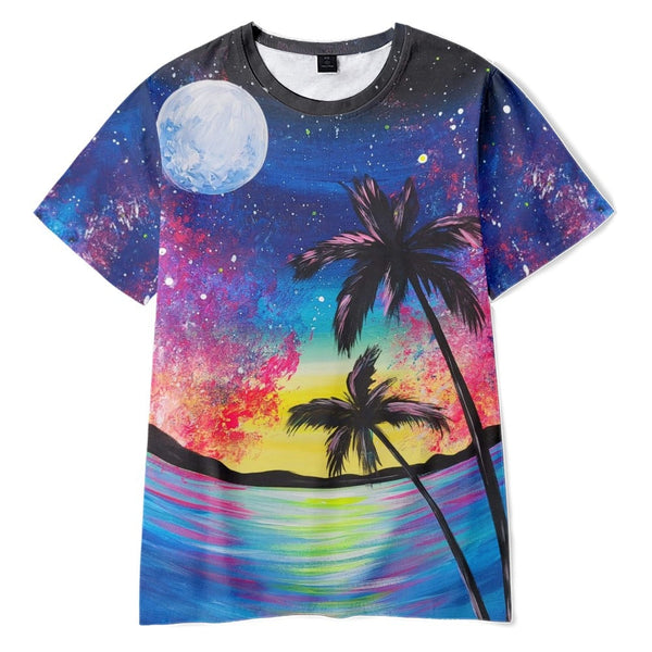 aminibi- Watch The Colorful Starry Sky At The Seaside　T-shirt