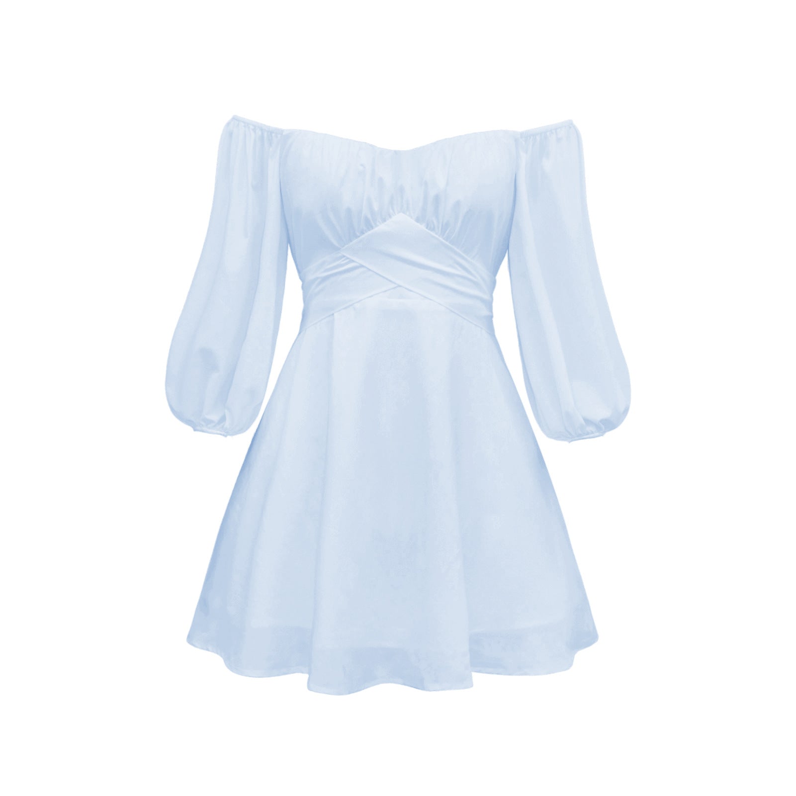 aminibi- Solid Color Off Shoulder Dress
