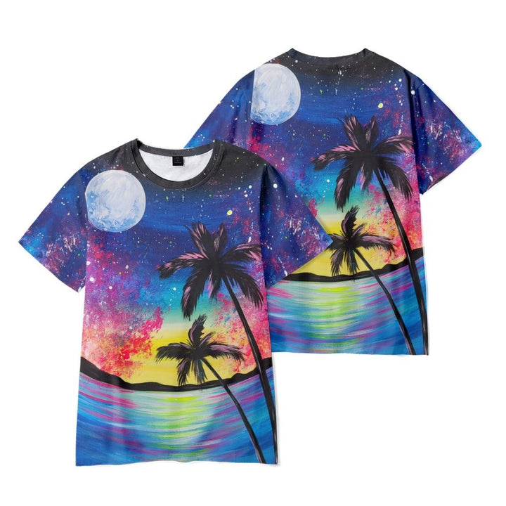 aminibi- Watch The Colorful Starry Sky At The Seaside　T-shirt