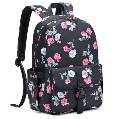 aminibi- Cute Floral Bookbag for Teen Girls Lightweight Lunch Box Pencil Case