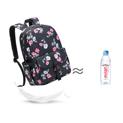 aminibi- Cute Floral Bookbag for Teen Girls Lightweight Lunch Box Pencil Case
