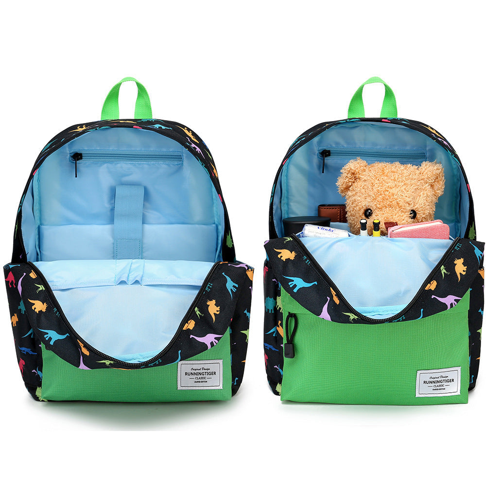 aminibi- Kids Dinosaur Backpack Set for Primary School Cute Bookbag Set with Lunch Box