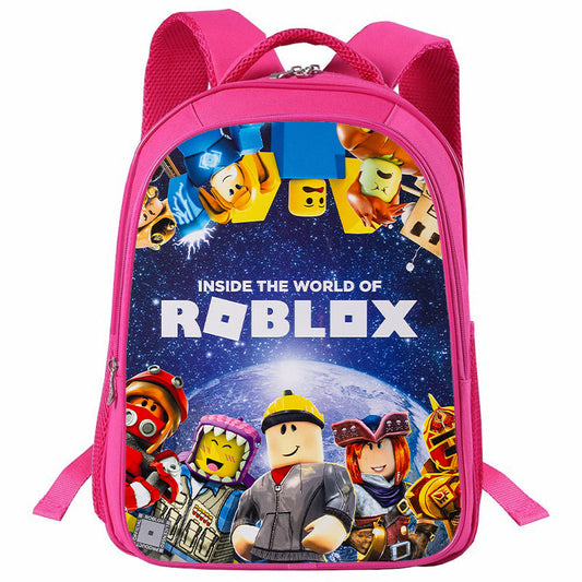 aminibi- Pink Roblox School Backpack Lunch Bag Pencil Case