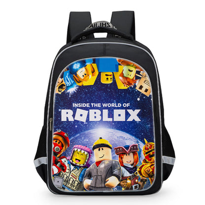 aminibi- Black Roblox School Backpack Lunch Bag Pencil Case