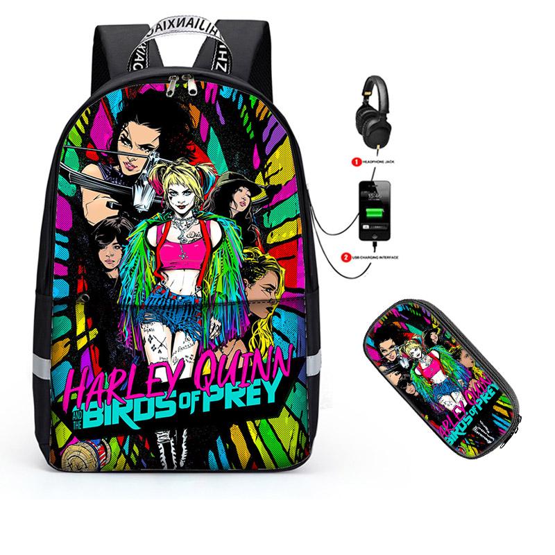 aminibi- 3D Birds of prey School Backpacks for Kids Boy Girls Lightweight Backpack Bookbags Three-piece Set
