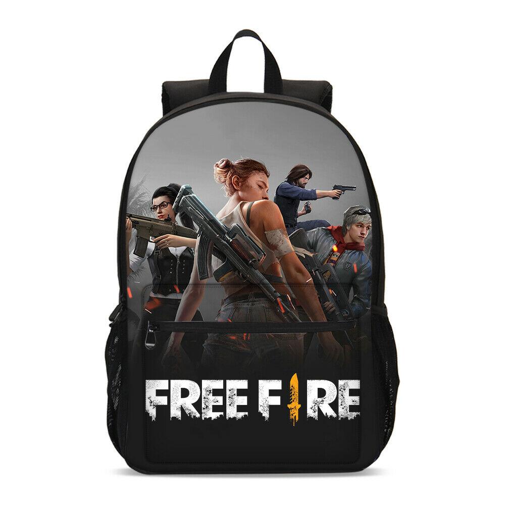 aminibi- Free Fire Backpack Lunch Bag Shoulder Bag Pen Case 4PCS For Boys Girls Students
