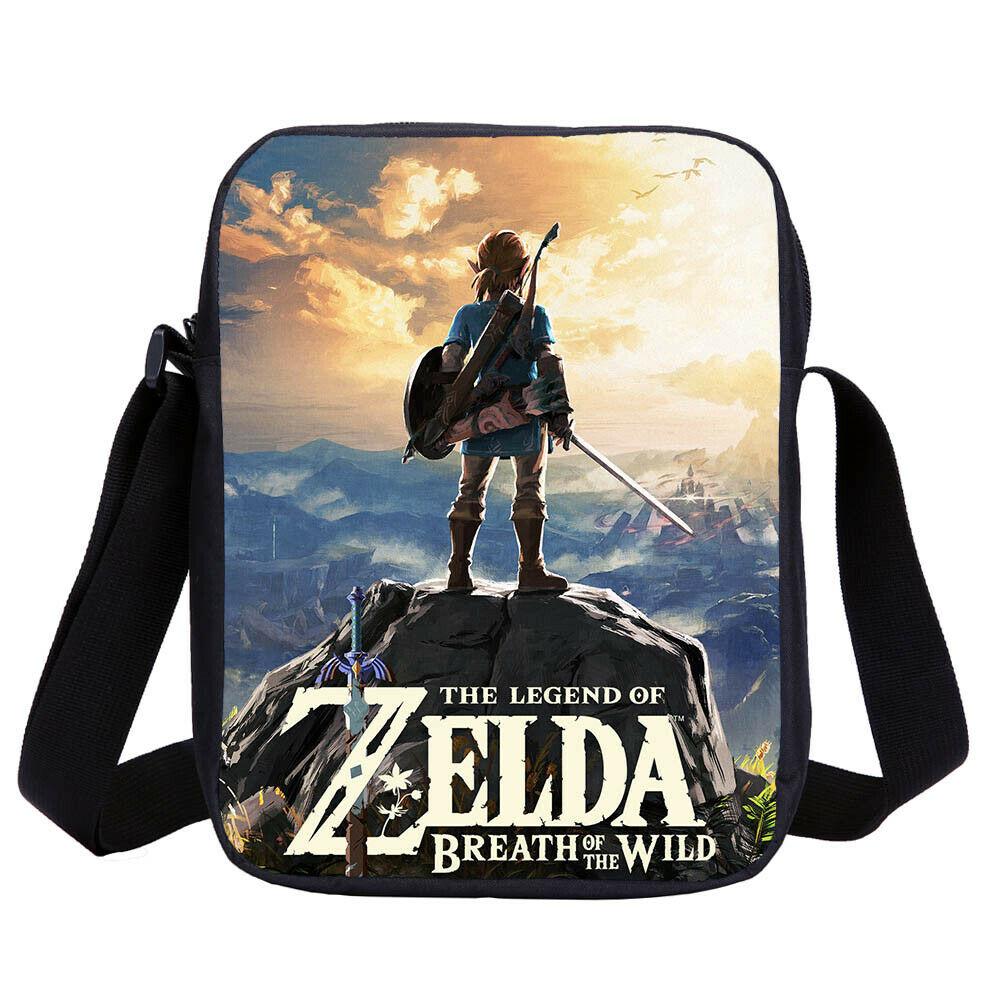 aminibi- Zelda Kids Book Backpack Large Schoolbag Set Insulated Lunch Shoulder Pen Bag