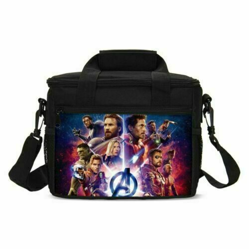 aminibi- Avengers Endgame School Backpack 4PCS Shoulder Bag Lunch Bag Pen Bag