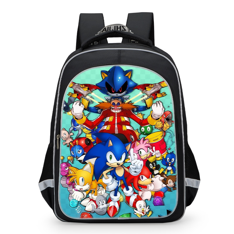 aminibi- Sonic Exe Print Black Backpack