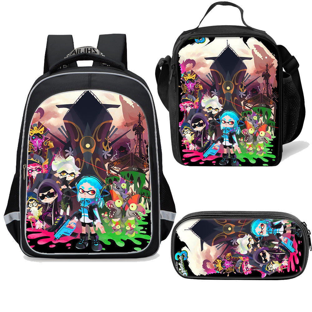 aminibi- Splatoon 3 Backpack and Lunch Bag 3pcs
