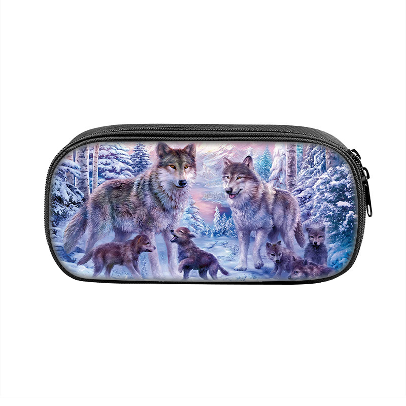 aminibi- Snow Wolf Family   Backpack Lunch Bag Pencil Case