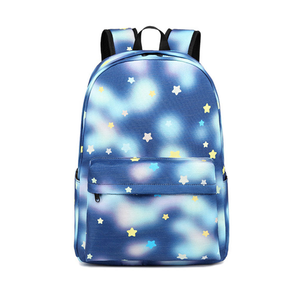 aminibi- 3 Pcs Girls Backpack Set Lovely Star Prints Junior Schoolbag Bookbag with Lunch Box